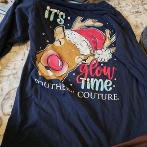 Glow Time Reindeer Shirt - Navy